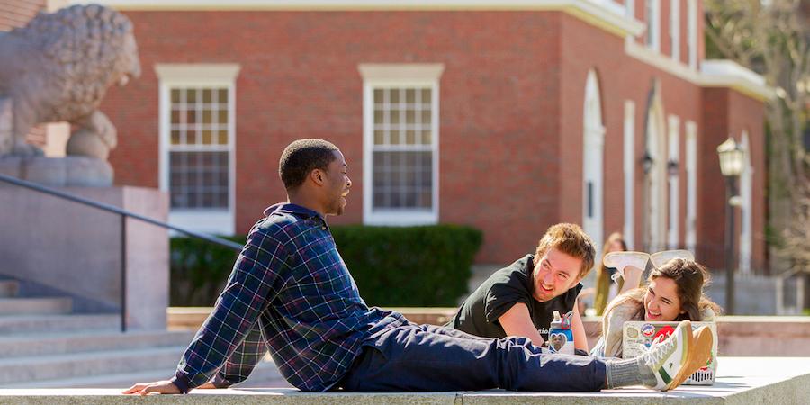 students outside